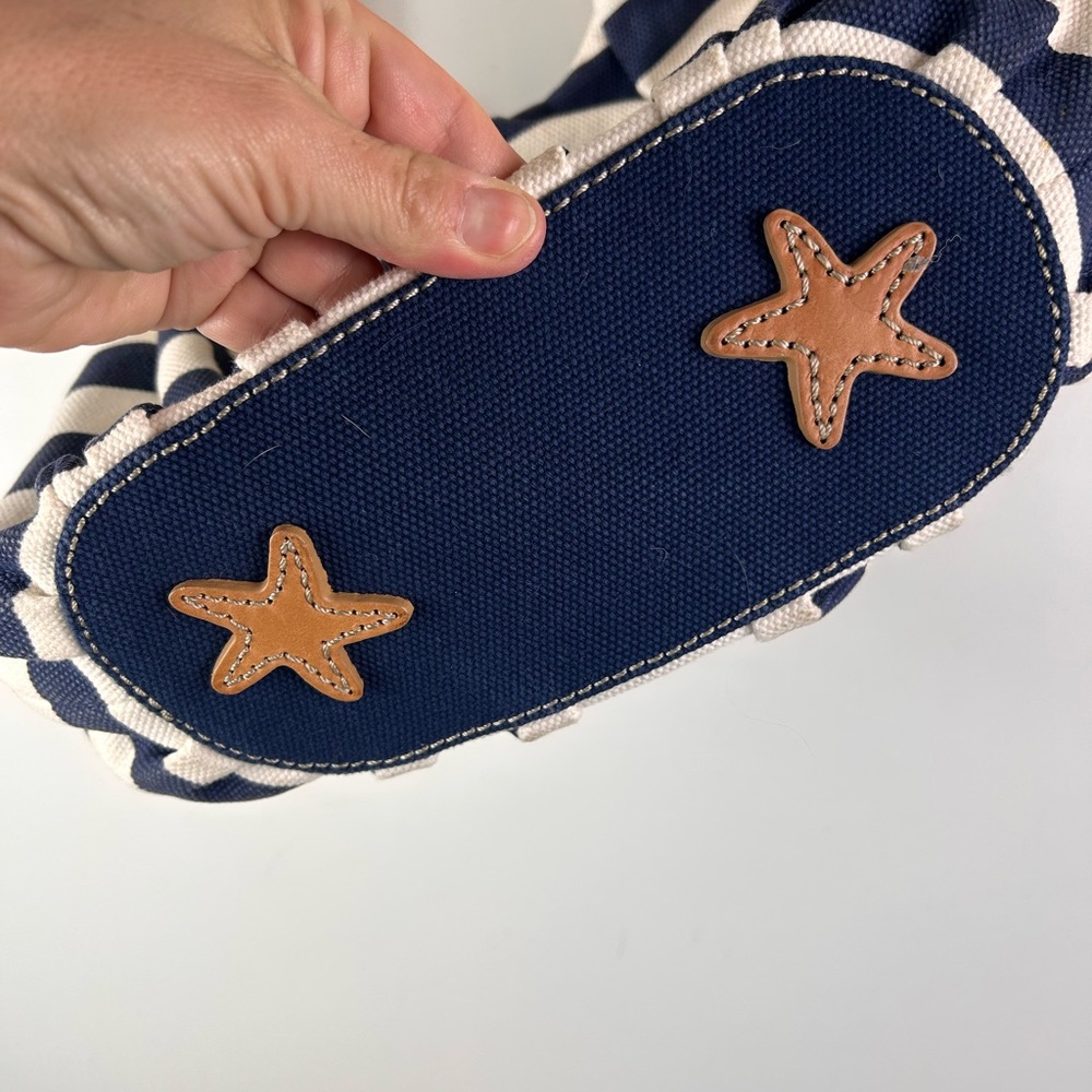 Brighton Marina canvas tote bag Nautical Striped Tote Bag with charms - Picture 10 of 11